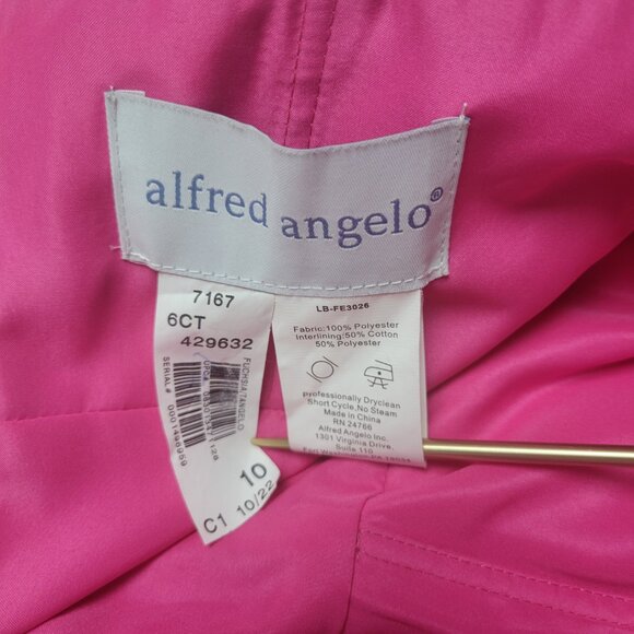 Alfred Angelo Bridesmaid Dress Pink & Orange Strapless Gown NWT - Picture 4 of 11